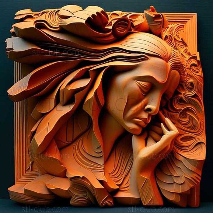 3D модель Рупа Дадли, американская художница. (STL)